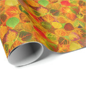 《植物》アスペン葉コラージュ無地のメドレシームレス1 ラッピングペーパー (ロールコーナー)