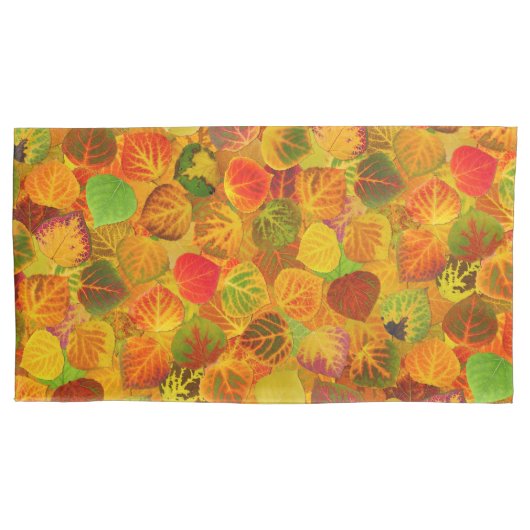 《植物》アスペン葉コラージュ無地のメドレシームレス1 枕カバー (正面左)