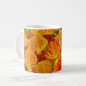 《植物》アスペン葉ズコラージュ無地のメドレー1 コーヒーマグカップ (正面左)