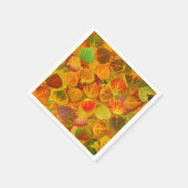 《植物》アスペン葉ズコラージュ無地のメドレー1 スタンダードカクテルナプキン (角)