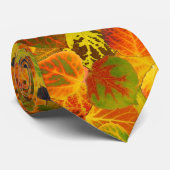 《植物》アスペン葉ズコラージュ無地のメドレー1 ネクタイ (ロール)