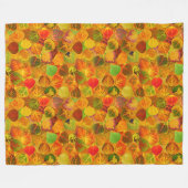 《植物》アスペン葉ズコラージュ無地のメドレー1 フリースブランケット (正面(横))