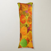 《植物》アスペン葉ズコラージュ無地のメドレー1 ボディピロー (正面縦)