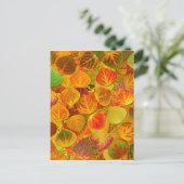 《植物》アスペン葉ズコラージュ無地のメドレー1 ポストカード (スタンド正面)