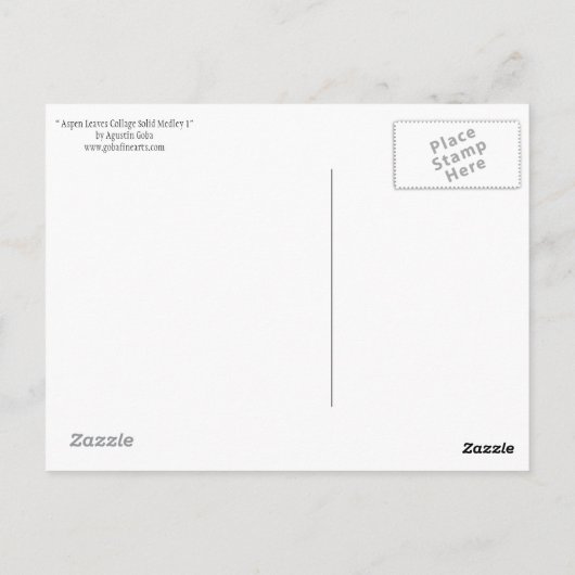 《植物》アスペン葉ズコラージュ無地のメドレー1 ポストカード (裏面)