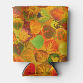 《植物》アスペン葉ズコラージュ無地のメドレー1 缶クーラー (正面)