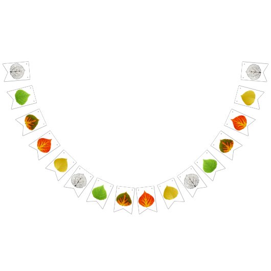 《植物》アスペン葉メドレー バンティングフラッグ (全)