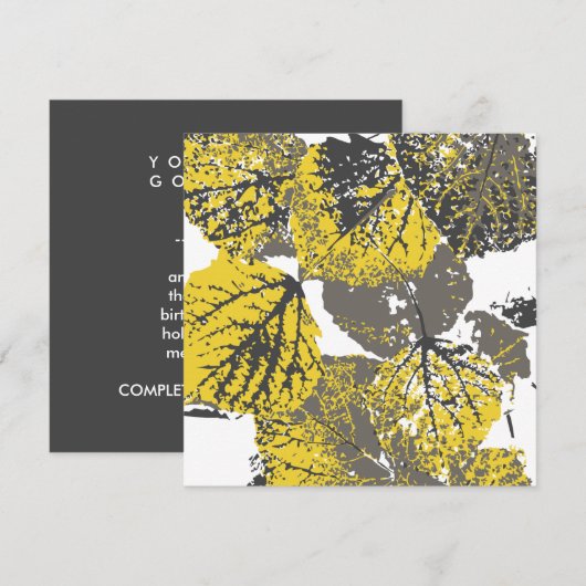 《植物》アスペン葉 招待状 (正面/裏面)