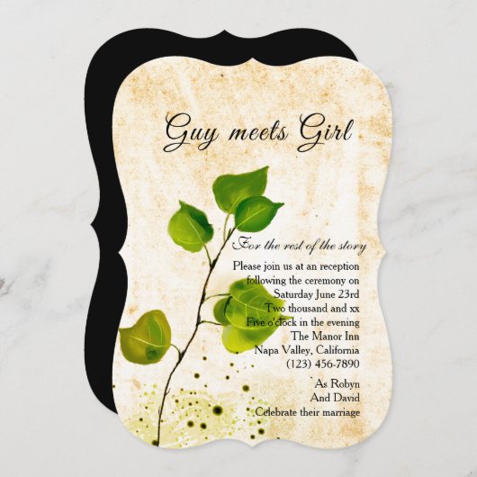 《植物》アスペン離れカジュアル披露宴招待状 招待状 (正面/裏面)