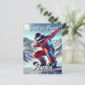 《植物》アスペン・ダビング・スノーボーダーからの挨拶 ポストカード (スタンド正面)