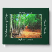 《植物》アスペン、名前、ツリーを通るライフパスのお祝い ゲストブック (正面)