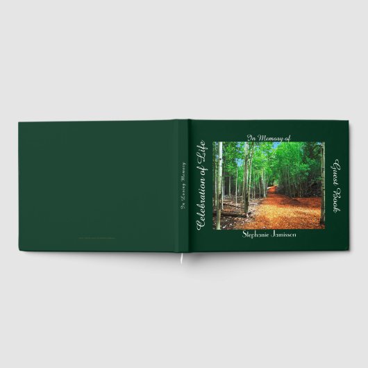 《植物》アスペン、名前、ツリーを通るライフパスのお祝い ゲストブック (全面)