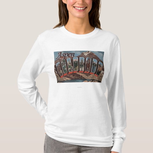 《植物》アスペン、ColoradoLargeの手紙ScenesAspen、CO Tシャツ (正面)