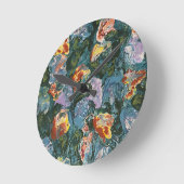 《植物》スイレンっぽい ラウンド壁時計 (傾斜)