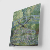 《植物》スイレンと日本の歩道橋 スクエア壁時計 (傾斜)