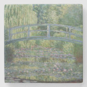 《植物》スイレンと日本の歩道橋 ストーンコースター (正面)