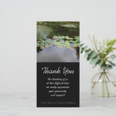 《植物》スイレンの平和な庭の悔やみや弔慰は感謝していしています サンキューカード (スタンド正面)