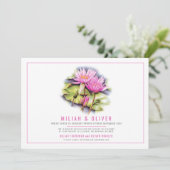 《植物》スイレンの植物芸術ピンクカスタムの写真結婚の 招待状 (スタンド正面)