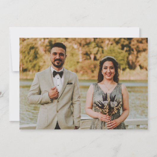 《植物》スイレンの植物芸術ピンクカスタムの写真結婚の 招待状 (裏面)