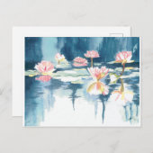 《植物》スイレンの郵便はがき 案内ポストカード (正面/裏面)