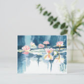 《植物》スイレンの郵便はがき 案内ポストカード (スタンド正面)