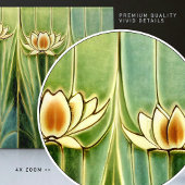 《植物》スイレンアールデコフローラウォールデコールアールヌーボー タイル