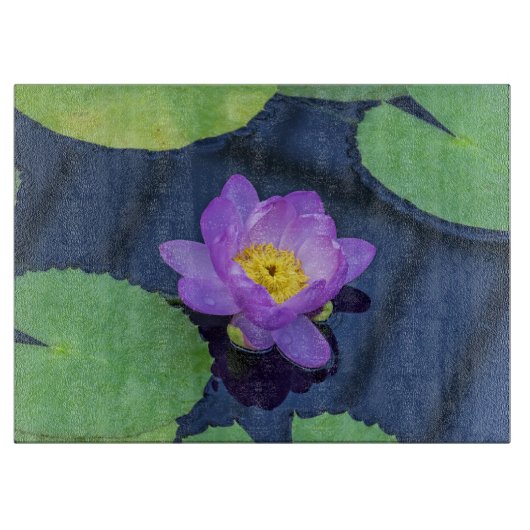 《植物》スイレンガラス カッティングボード (正面)