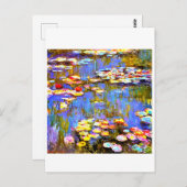 《植物》スイレンズバイクラウドモネアートポストカード ポストカード (正面/裏面)