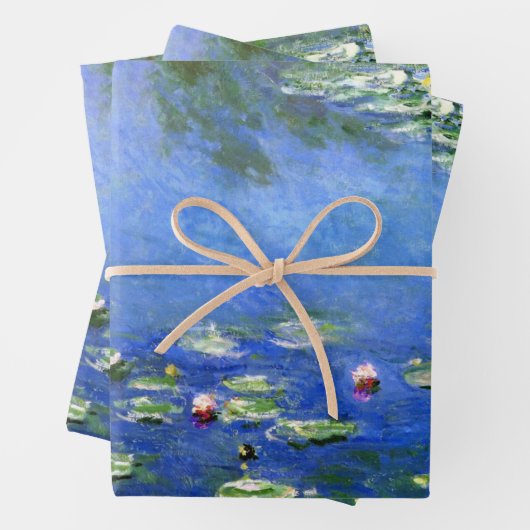 《植物》スイレンバイクロードモネヴィンテージファインアート ラッピングペーパーシート (インサイチュ)