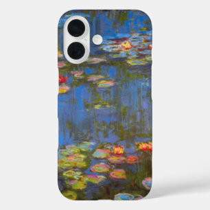 《植物》スイレンバイクロード・モネ、ヴィンテージ・自然・アート iPhone 16ケース