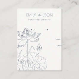 《植物》スイレンフローラスケッチイヤリングネックレスディスプレイ 名刺
