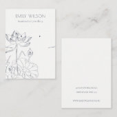 《植物》スイレンフローラスケッチイヤリングネックレスディスプレイ 名刺 (正面/裏面)