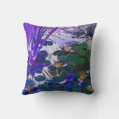 《植物》スイレンブルー装飾用クッション クッション (裏面)