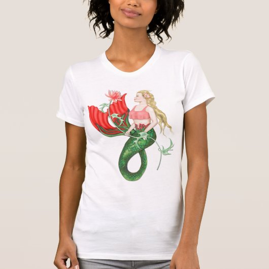 《植物》スイレンマーメイドファンタジー Tシャツ (正面)