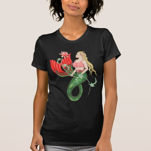 《植物》スイレンマーメイドファンタジー Tシャツ (正面)