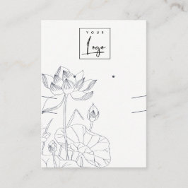《植物》スイレンミニマルフローラスケッチイヤリングネックレス 名刺