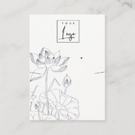 《植物》スイレンミニマルフローラスケッチイヤリングネックレス 名刺