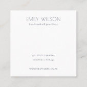 《植物》スイレンミニマルフローラスケッチネックレスディスプレイ スクエア名刺 (裏面)