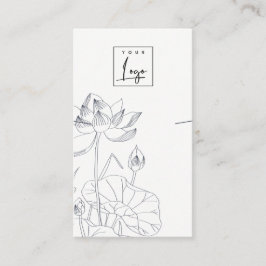 《植物》スイレンミニマルフローラスケッチネックレスディスプレイ 名刺