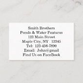 《植物》スイレンレイクフラワーウォーターカラービジネスカード 名刺 (裏面)