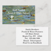 《植物》スイレンレイクフラワーウォーターカラービジネスカード 名刺 (正面/裏面)