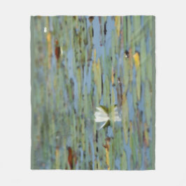 《植物》スイレンレイクフラワーウォーターカラーフリースブランケット フリースブランケット
