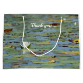 《植物》スイレンレイクフラワーウォーターカラー抱き枕 ラージペーパーバッグ (正面)