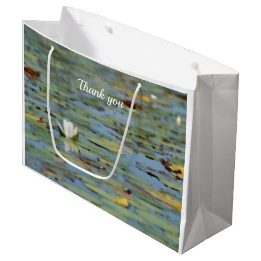 《植物》スイレンレイクフラワーウォーターカラー抱き枕 ラージペーパーバッグ (正面アングル)
