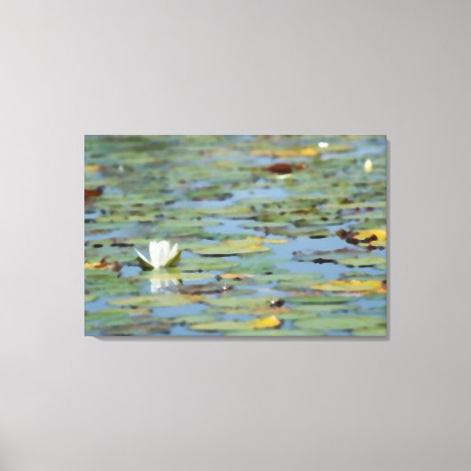 《植物》スイレンレイクフラワーウォーター色キャンバス印刷 キャンバスプリント (正面)