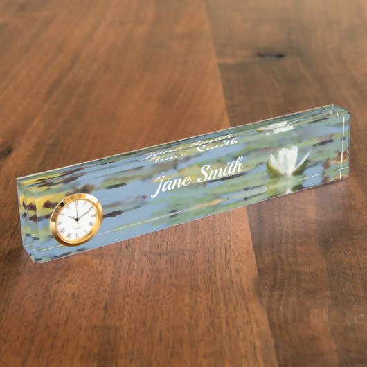 《植物》スイレンレイクフラワーウォーター色 デスクネームプレート (側面)