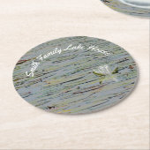 《植物》スイレンレイクフラワーズパステル紙コースター ラウンドペーパーコースター (アングル)