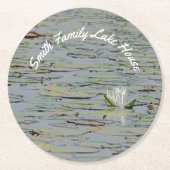 《植物》スイレンレイクフラワーズパステル紙コースター ラウンドペーパーコースター (正面)