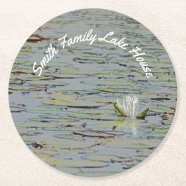 《植物》スイレンレイクフラワーズパステル紙コースター ラウンドペーパーコースター