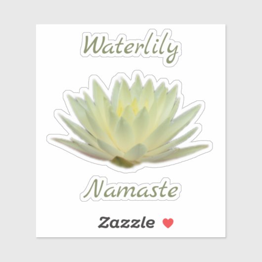 《植物》スイレンロータスナマステパステルイエローグリーン シール (シート)